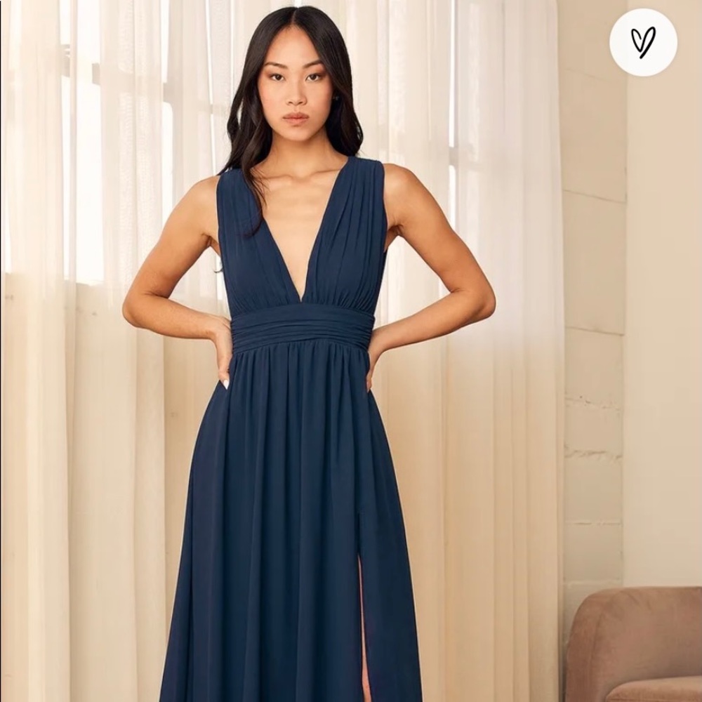 Lulus Heavenly Hues Navy Blue Maxi Dress